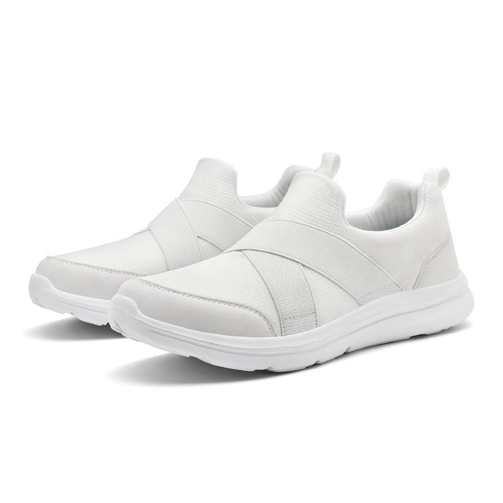 Damen nan elastischer Slip-On Komfort-Sneaker mit atmungsaktivem Strickoberteil, gekreuzten Stretchriemen und dämpfender EVA-Sohle Echo Archiv