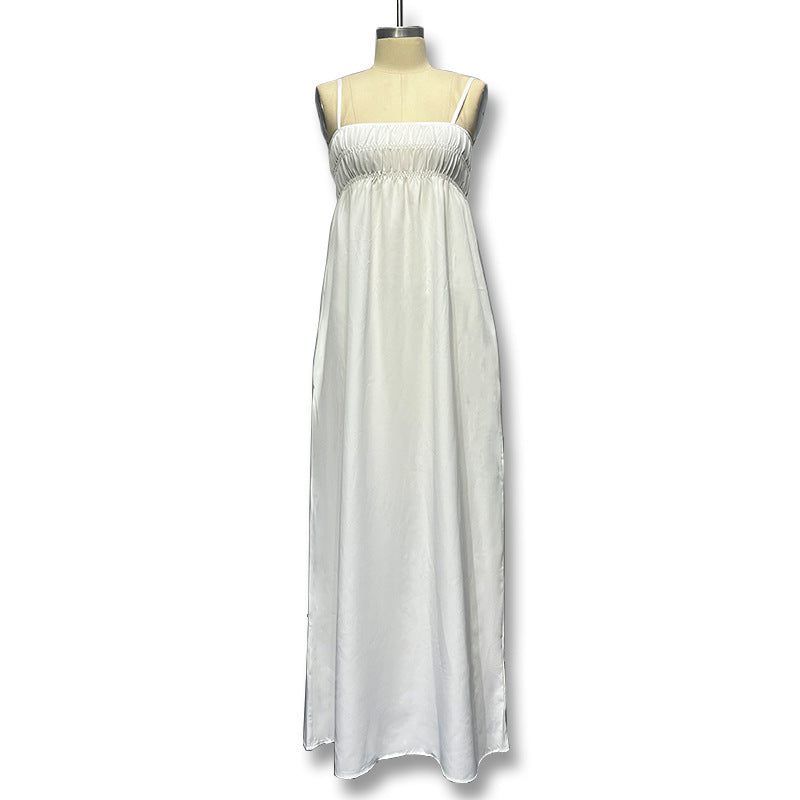 Damen Maxi-Kleid mit gerafftem Oberteil und seitlichen Taschen Echo Archiv