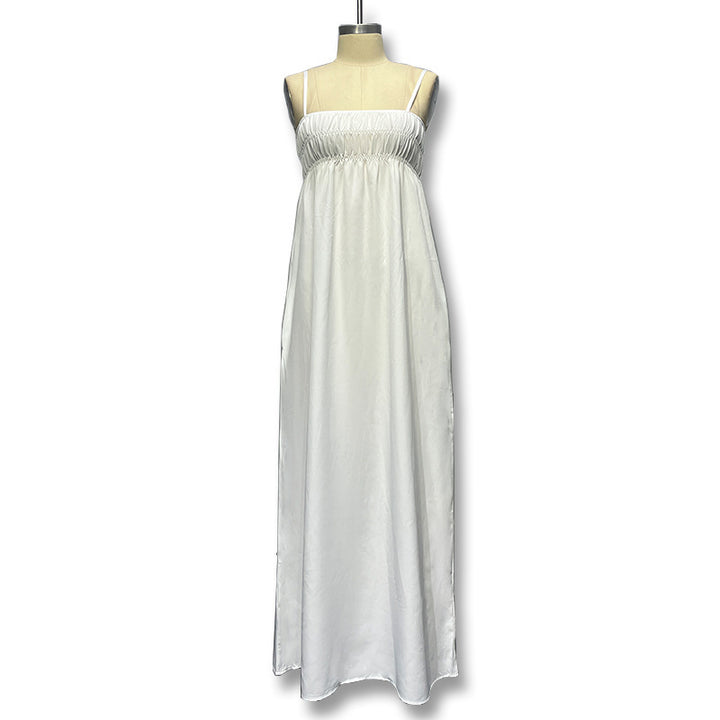 Damen Maxi-Kleid mit gerafftem Oberteil und seitlichen Taschen Echo Archiv