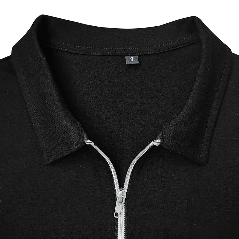 Herren sportliches Langarmshirt mit modernem Halbreißverschluss und Farbblockdesign Echoarchiv