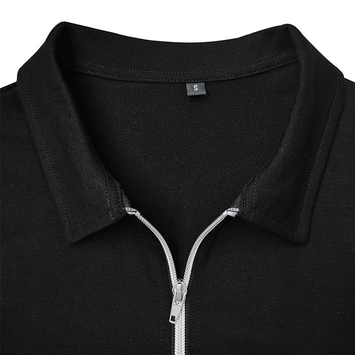 Herren sportliches Langarmshirt mit modernem Halbreißverschluss und Farbblockdesign Echoarchiv