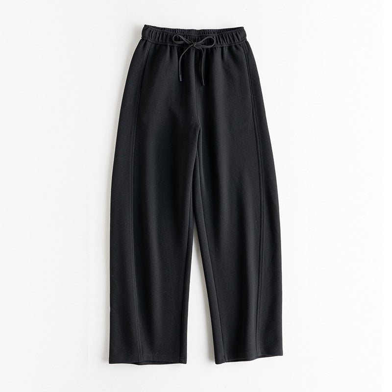 Damen Elastische Wide-Leg Freizeit-Hose mit Tunnelzug und Bügelfalte Echo Archiv