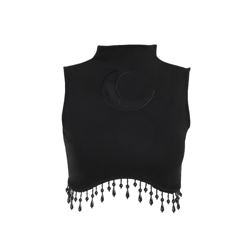 Damen elegantes Crop-Top mit Perlenverzierungen Echo Archiv