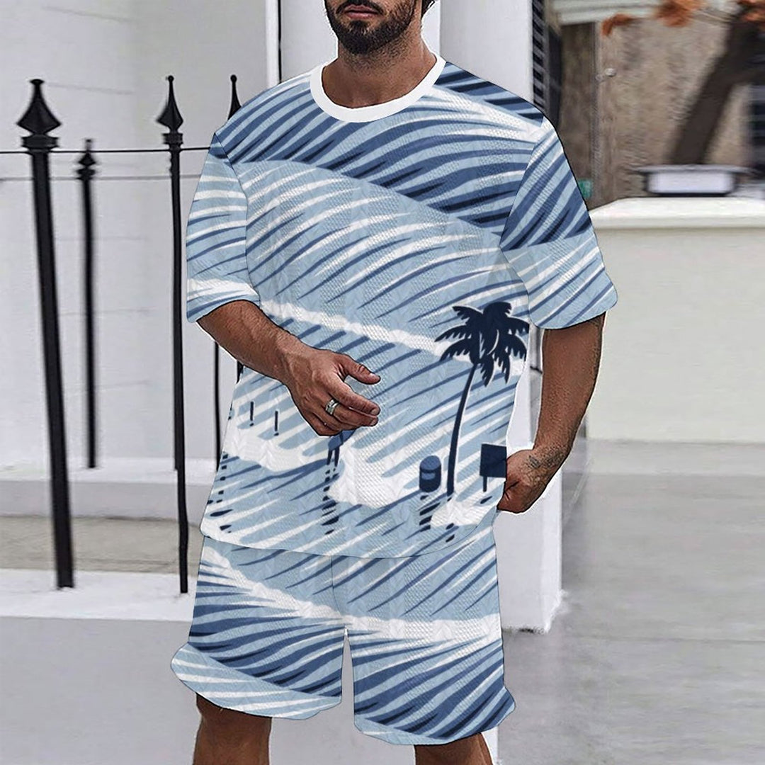 Herren maritimes Freizeit-Outfit mit gestreiftem Design und Anker-Motiv Echoarchiv
