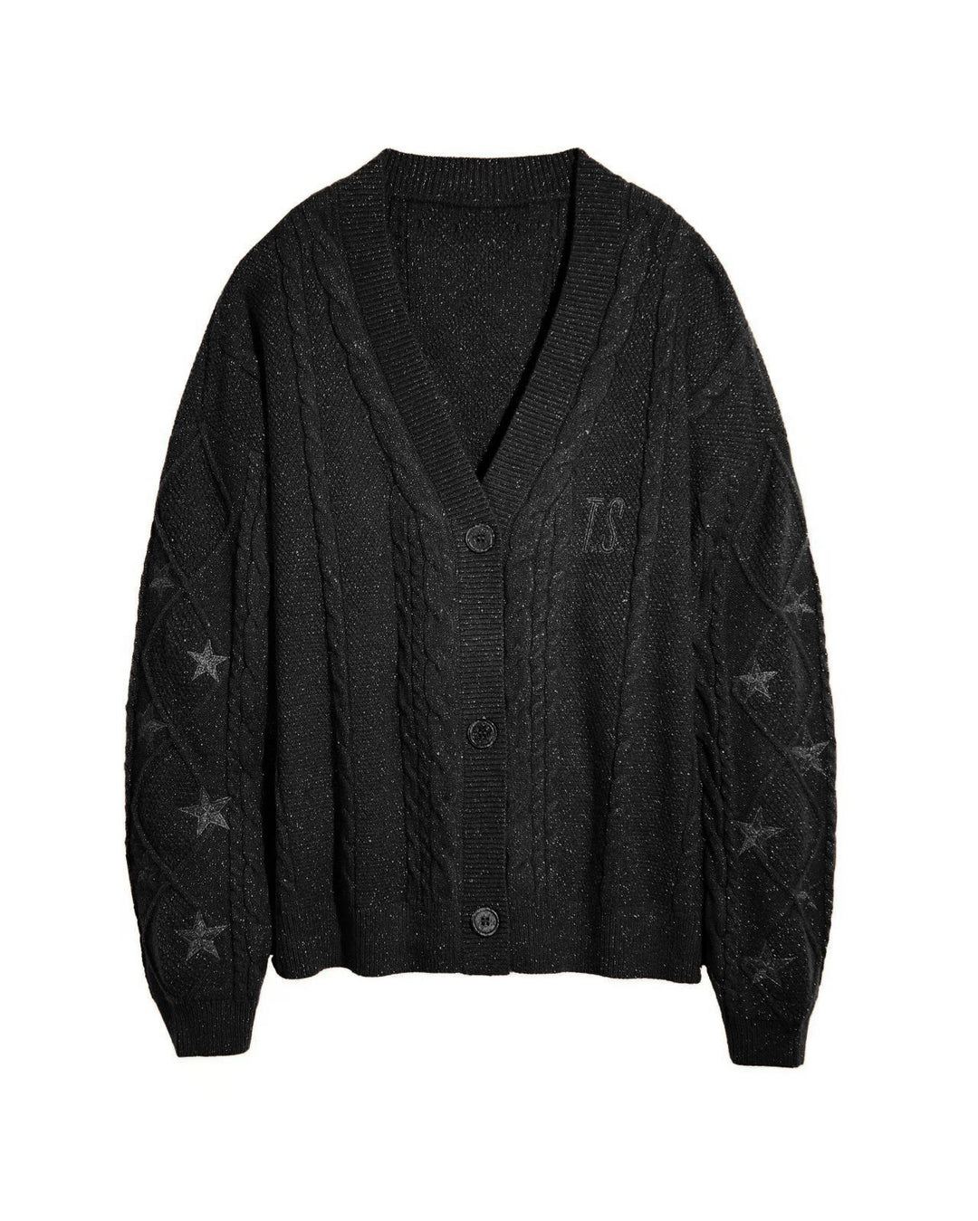 Damen Strickcardigan mit Zopfstrick, Stern‑Stickerei und Glanzfäden Echo Archiv