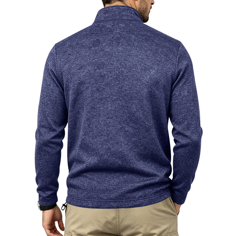 Herren Thermo-Halbzip-Pullover mit Brust-Reißverschlusstasche und Stehkragen Echoarchiv