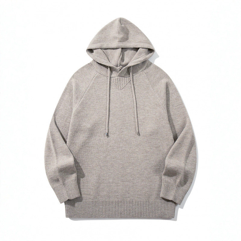 Unisex Oversize Strickkapuzenpullover mit Raglanärmeln und Rippbündchen Echo Archiv