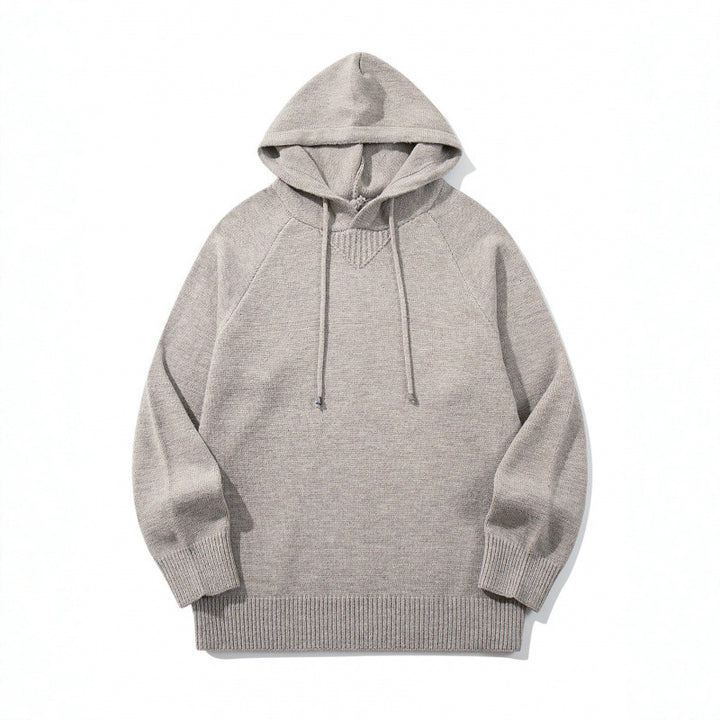 Unisex Oversize Strickkapuzenpullover mit Raglanärmeln und Rippbündchen Echo Archiv