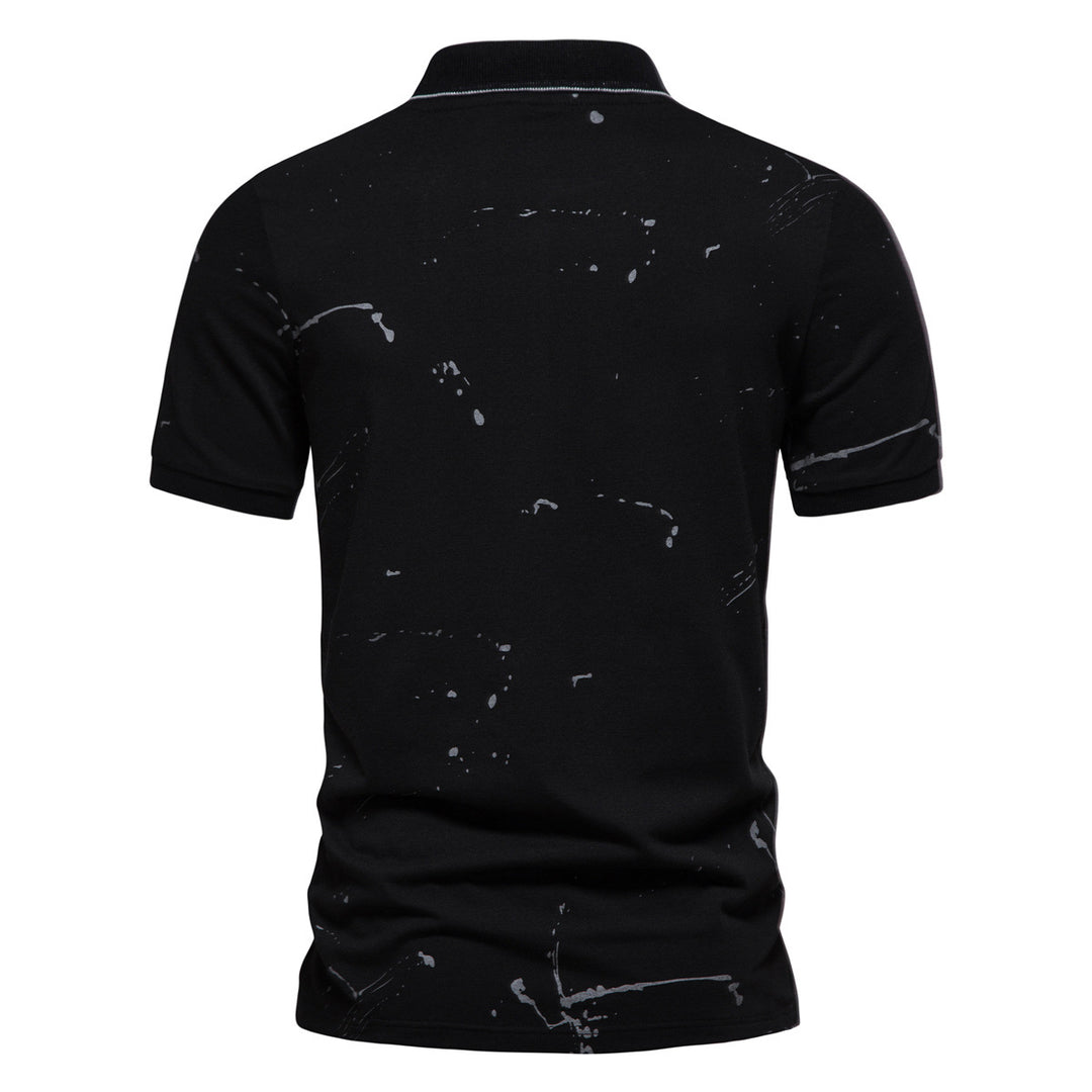 Herren Poloshirt mit kreativen Spritzdruck und hochwertiger Baumwolle Echoarchiv