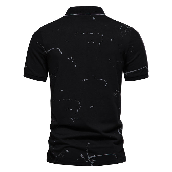 Herren Poloshirt mit kreativen Spritzdruck und hochwertiger Baumwolle Echoarchiv