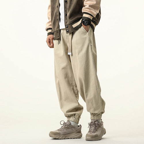 Herren Baggy‑Sweatstyle Cargohose aus schwerer Baumwolle mit elastischem Knöchelabschluss und Utility‑Schlaufen Echo Archiv