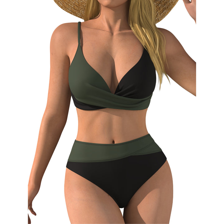 Damen Hochtaillierter Beach-Bikini mit Wickeloberteil Echo Archiv