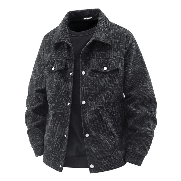 Herren Modische Cordjacke mit einzigartigem Jacquard-Muster Echo Archiv