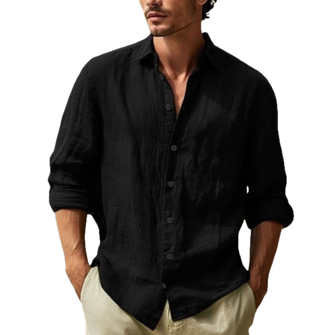 Herren Elegantes Leinenhemd mit modernem Schnitt und lässigem Look Echoarchiv