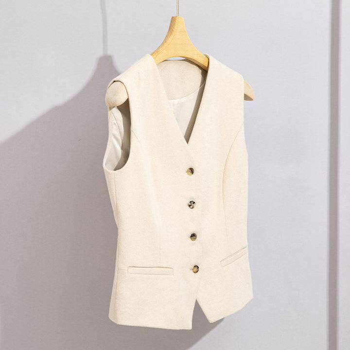 Damen Lang geschnittener Wollmix-Blazer mit Ein-Knopf-Verschluss und Pattentaschen Echoarchiv