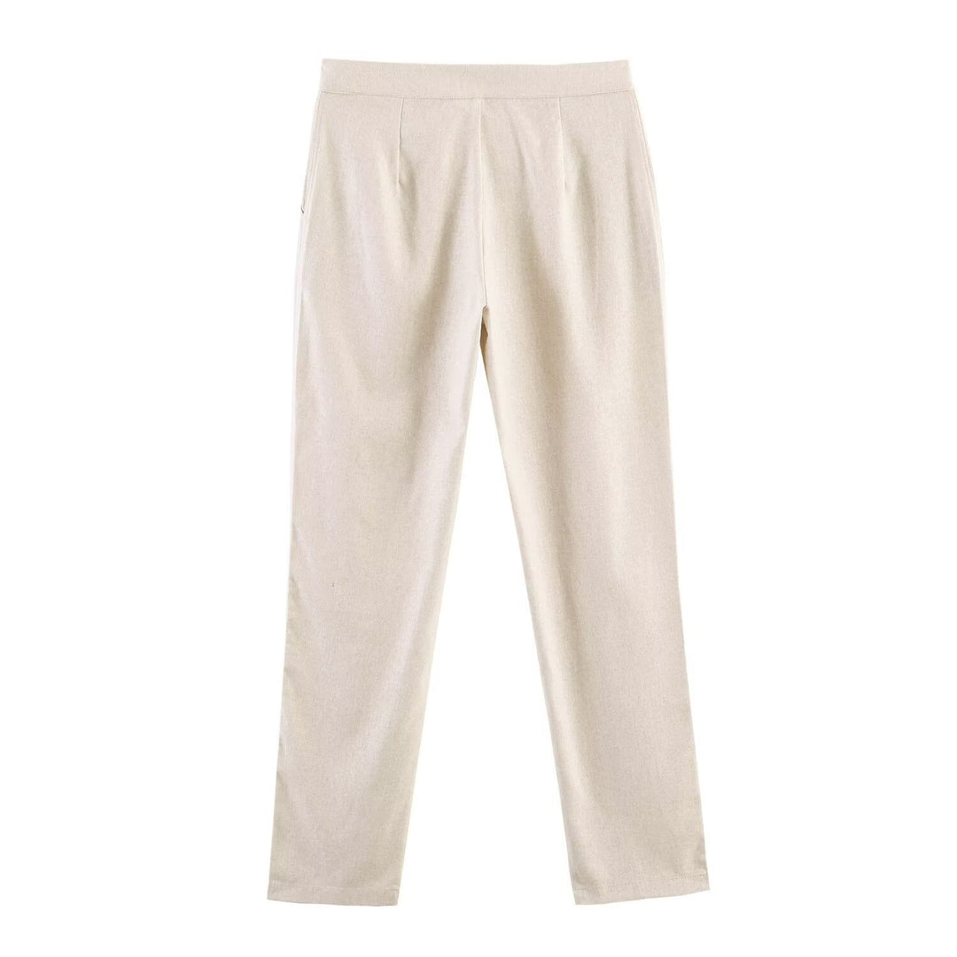 Damen Schlanke gerade Stoffhose mit verdecktem Reißverschluss und Eingrifftaschen Echo Archiv