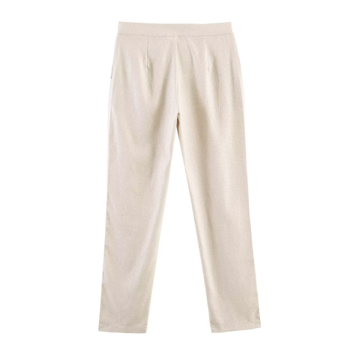 Damen Schlanke gerade Stoffhose mit verdecktem Reißverschluss und Eingrifftaschen Echo Archiv