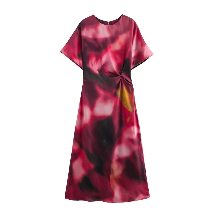 Damen Maxikleid mit modernem geometrischen Muster und fließendem Schnitt Echo Archiv