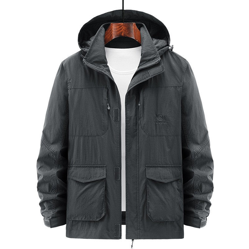 Herren Leichte Utility-Jacke mit Kapuze Echo Archiv