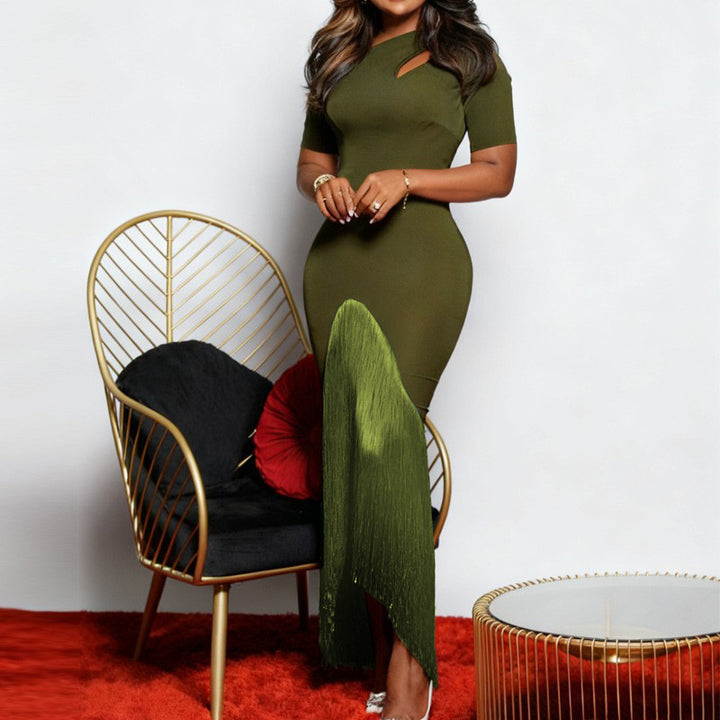 Damen Maxikleid mit asymmetrischem Saum und elegantem Cut-Out Design Echo Archiv