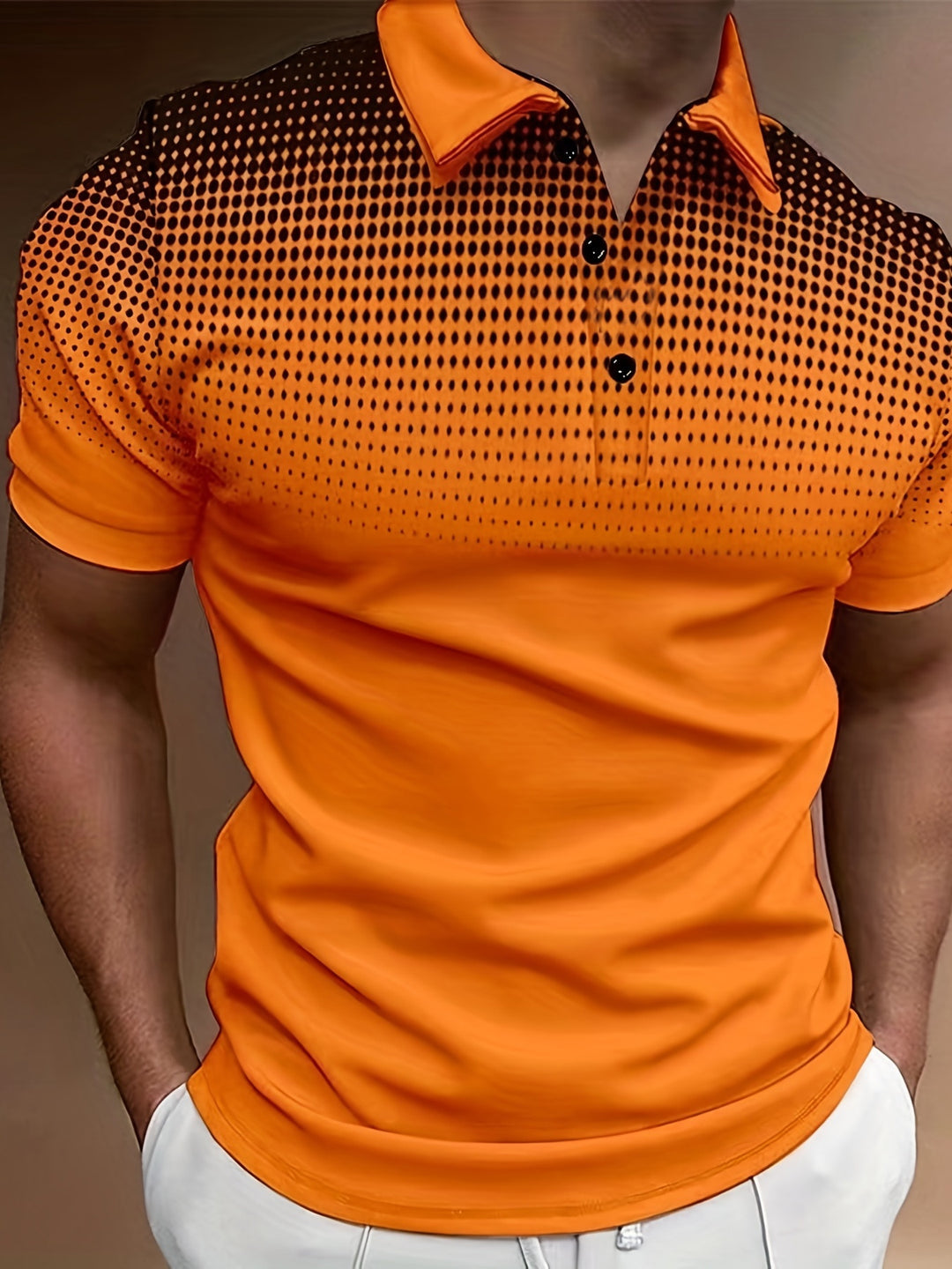 Herren modisches Poloshirt mit grafischem Muster Echoarchiv