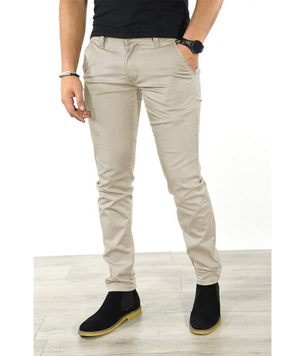 Herren elegante Chinohose mit schmalem Schnitt und elastischem Bund Echoarchiv