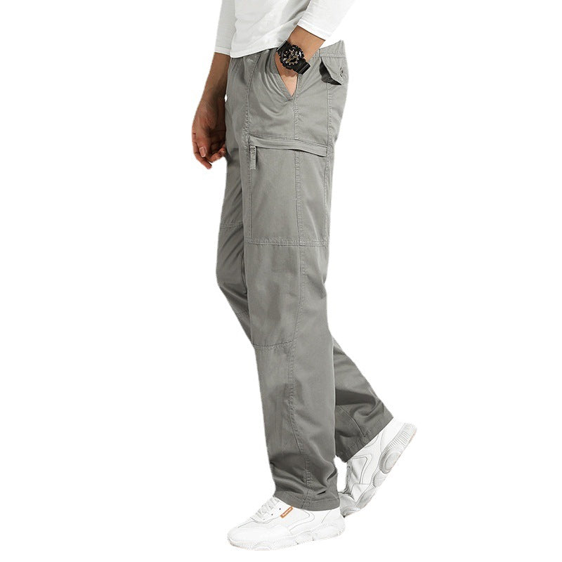 Damen lockere Cargo-Hose mit elastischem Bund, Mehrfachtaschen und Knieabnähern – Avélisse