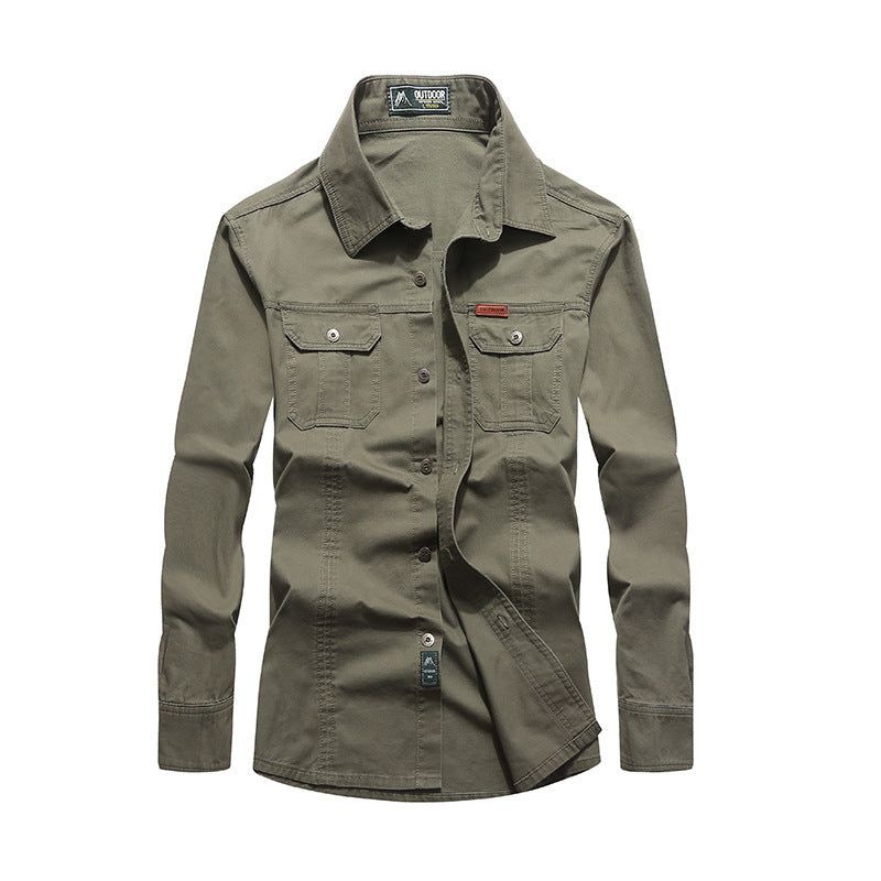 Herren Canvas-Overshirt mit Brustklappen und robustem Baumwollmix – Taviero