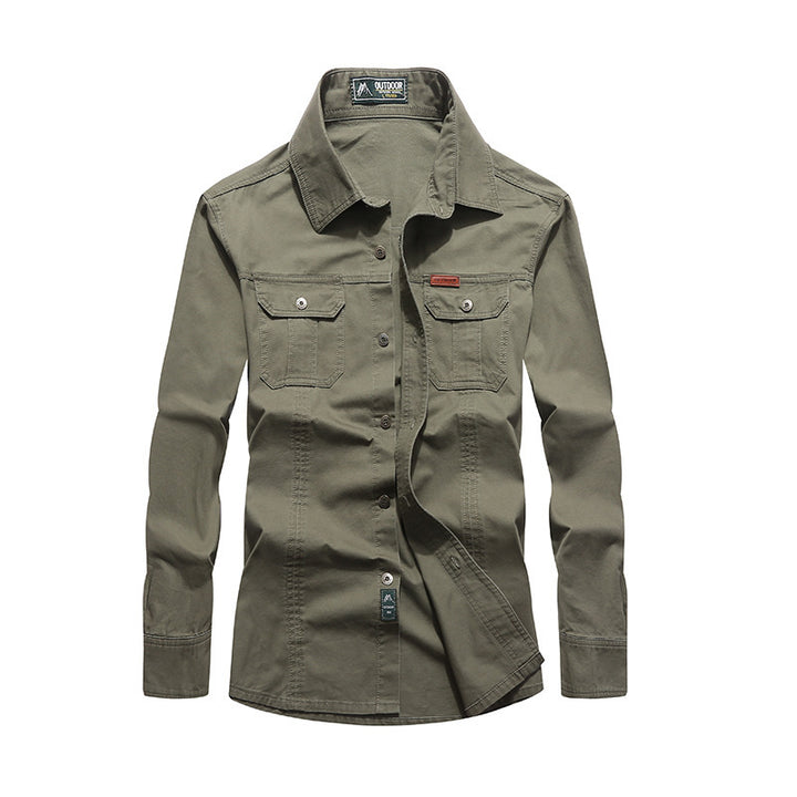 Herren Canvas-Overshirt mit Brustklappen und robustem Baumwollmix – Taviero