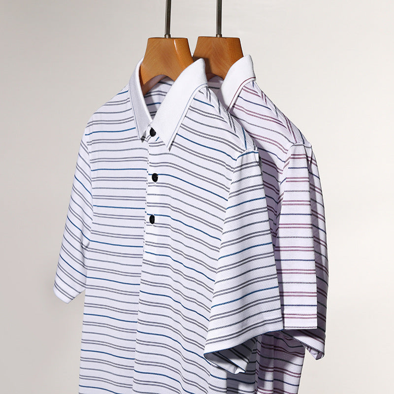 Herren Kurzarm Poloshirt mit feinem Streifenmuster Echoarchiv
