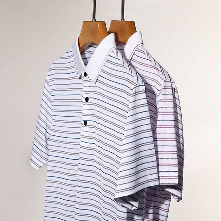 Herren Kurzarm Poloshirt mit feinem Streifenmuster Echoarchiv
