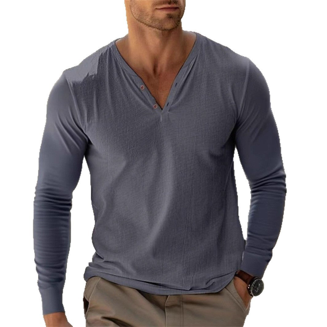 Herren Langarmshirt mit Henley-Ausschnitt Echoarchiv