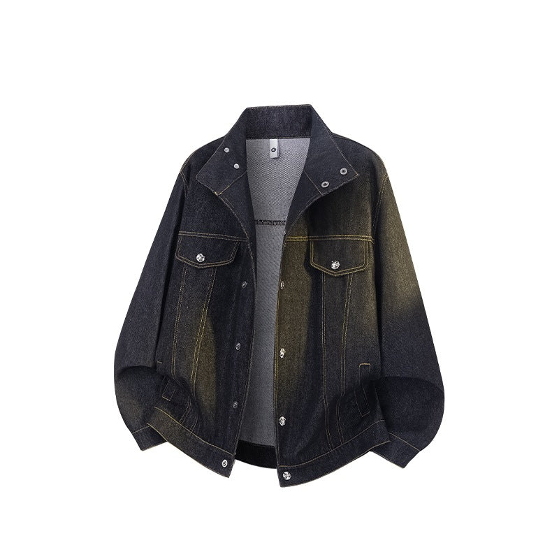 Unisex Oversized Denimjacke mit Vintage-Fade und aufgesetzten Brusttaschen Echoarchiv