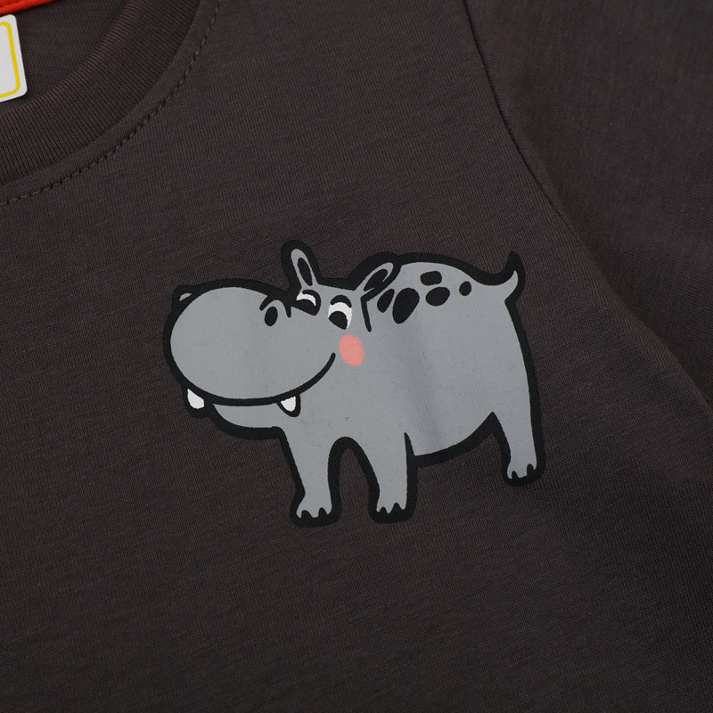 Jungen T-Shirt mit lustigem Nilpferd-Applikation Echo Archiv