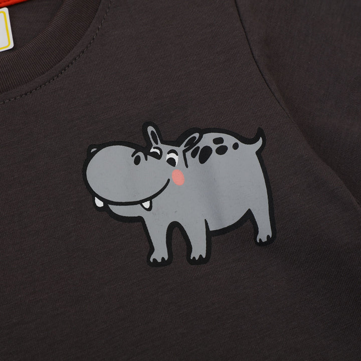 Jungen T-Shirt mit lustigem Nilpferd-Applikation Echo Archiv