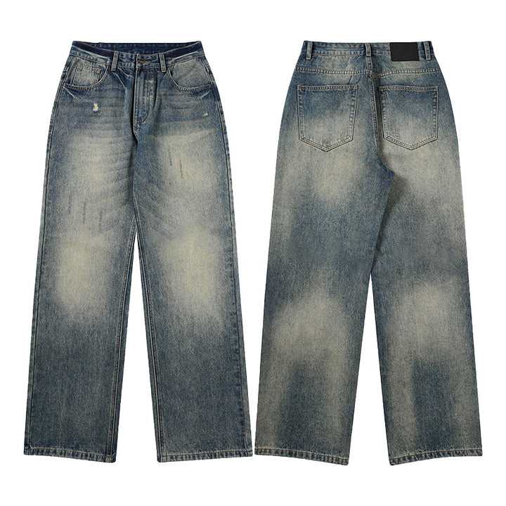 Herren Weit geschnittene Vintage-Denim-Jeans im geraden Baggy‑Cut mit soften Fade-Details Echo Archiv