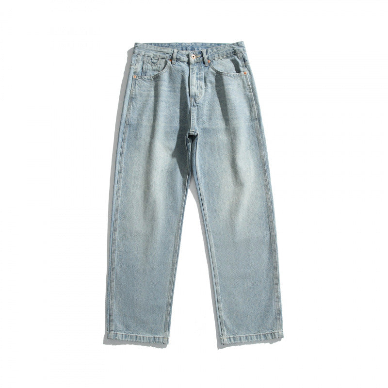 Herren Lässige Straight-Jeans mit hohem Bund, geradem Bein und stonewashed Finish Echo Archiv