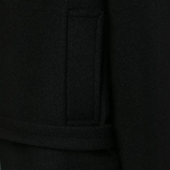 Damen Kurz geschnittener Duffle‑Cape‑Mantel mit hohem Funnelkragen, Knebelverschlüssen und Bindegürtel Echo Archiv