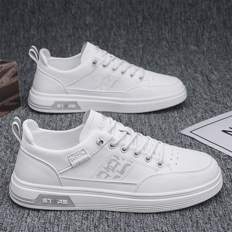 Herren minimalistische Kunstleder-Sneaker mit belüfteter Zehenperforation und gepolsterter Fersenschlaufe – Norré