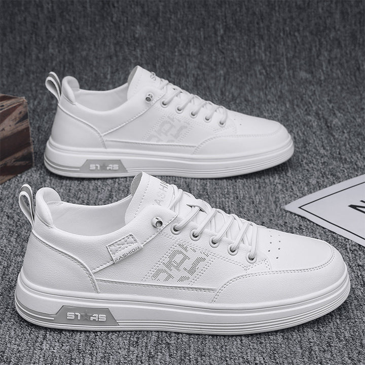 Herren minimalistische Kunstleder-Sneaker mit belüfteter Zehenperforation und gepolsterter Fersenschlaufe – Norré