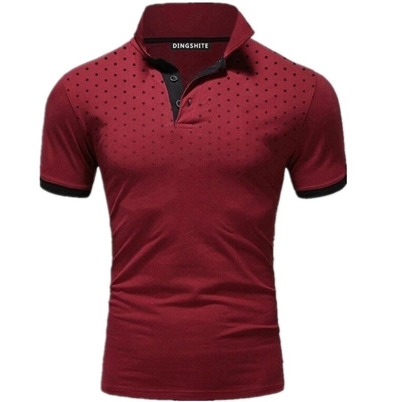 Herren Poloshirt mit Echoarchivrnen Punktdesign und atmungsaktiven Eigenschaften Echoarchiv