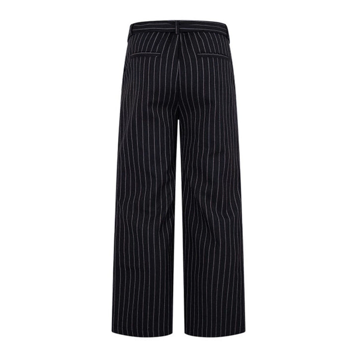 Damen Weite Leinen-Mix Culotte-Hose mit Hochbund und D-Ring-Gürtel Echoarchiv