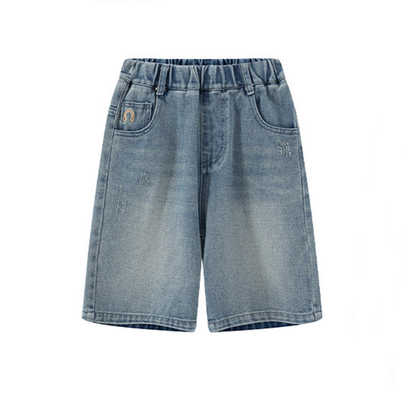 Jungen lässige Denim-Shorts mit kreativen Stickdetails Echo Archiv