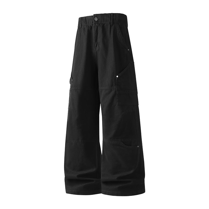 Damen Weite Utility-Cargo-Hose mit elastischem Bund, Multifunktionstaschen und Workwear-Details Echo Archiv