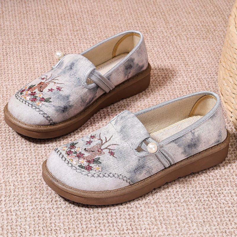 Damen nan bestickte Slipper mit Perlendetail, atmungsaktivem Textiloberteil und stoßdämpfender Komfortsohle Echo Archiv