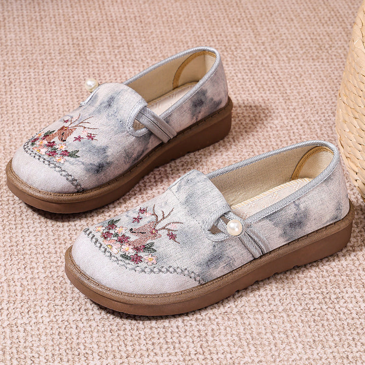 Damen nan bestickte Slipper mit Perlendetail, atmungsaktivem Textiloberteil und stoßdämpfender Komfortsohle Echo Archiv