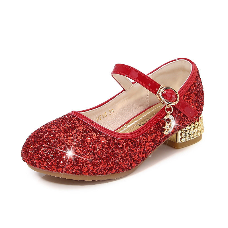 Mädchen Glitzernde Mary Jane Ballerinas mit dekorativer Schleifen- und Perlenverzierung Echo Archiv
