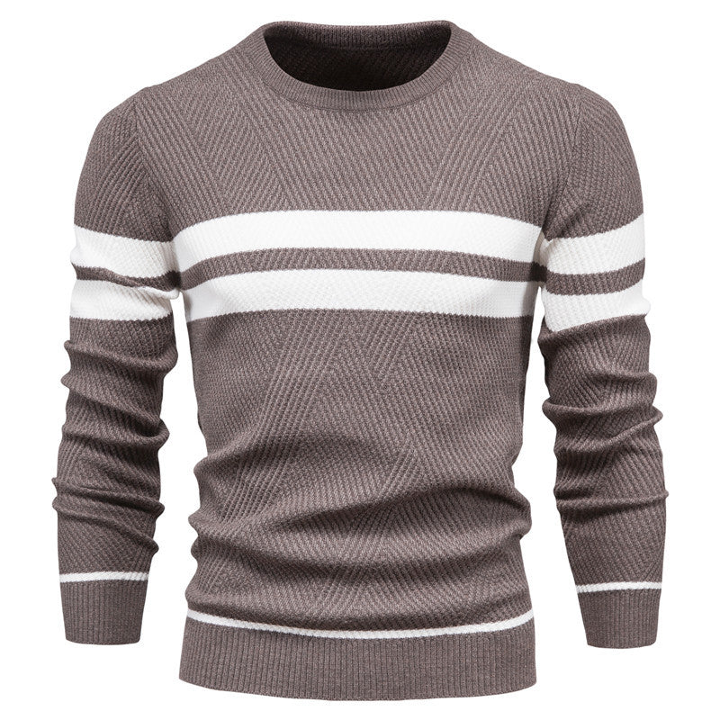 Herren Strickpullover mit modernem Strukturdesign und klassischen Streifen Echoarchiv
