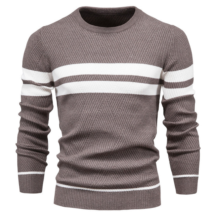Herren Strickpullover mit modernem Strukturdesign und klassischen Streifen Echoarchiv
