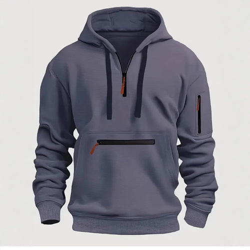 Herren Hoodie mit praktischem Reißverschluss und modernen Design-Elementen Echoarchiv
